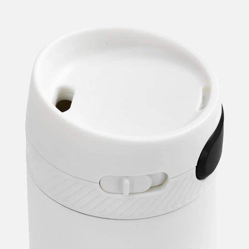 Термостакан X1 с цветной кнопкой, белый с черным Термостакан X1 с цветной кнопкой, белый с черным