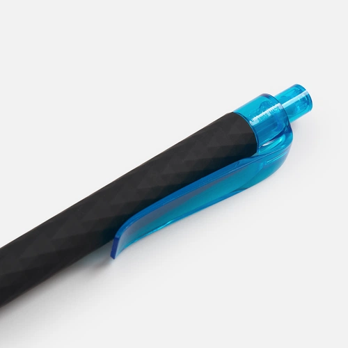 Ручка шариковая Prodir QS01 PRT-T Soft Touch, черная с голубым Ручка шариковая Prodir QS01 PRT-T Soft Touch, черная с голубым