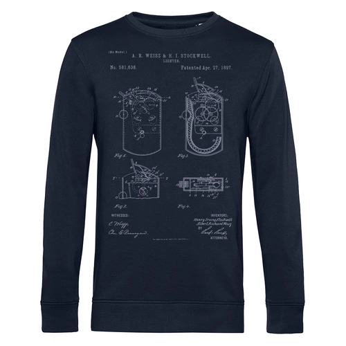 Свитшот Old Patents. Lighter, темно-синий Свитшот Old Patents. Lighter, темно-синий