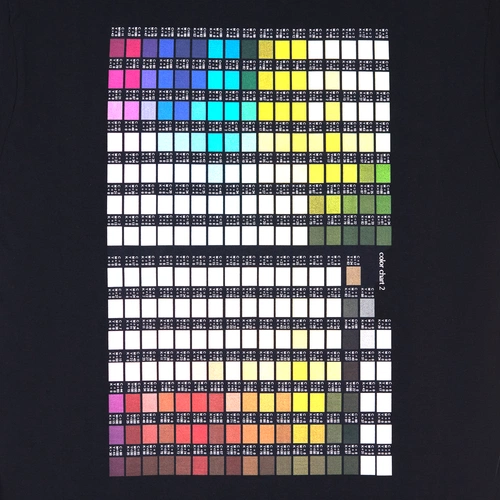 Футболка T-bolka 160 с DTG-печатью Kornit Color Сhart 2, темно-синяя, размер L Футболка T-bolka 160 с DTG-печатью Kornit Color Сhart 2, темно-синяя, размер L