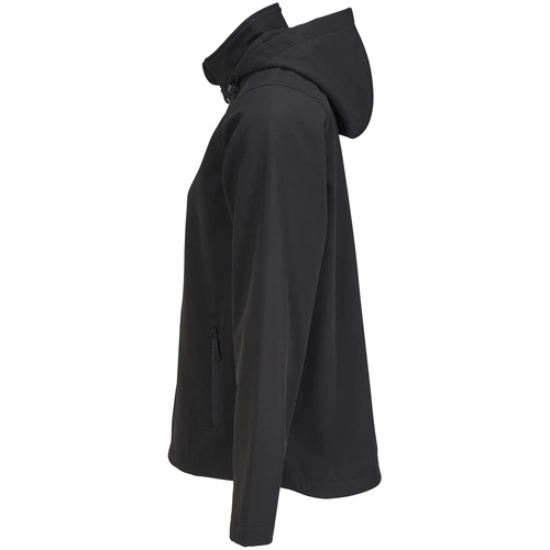 Куртка софтшелл с капюшоном женская Race Women, черная Куртка софтшелл с капюшоном женская Race Women, черная