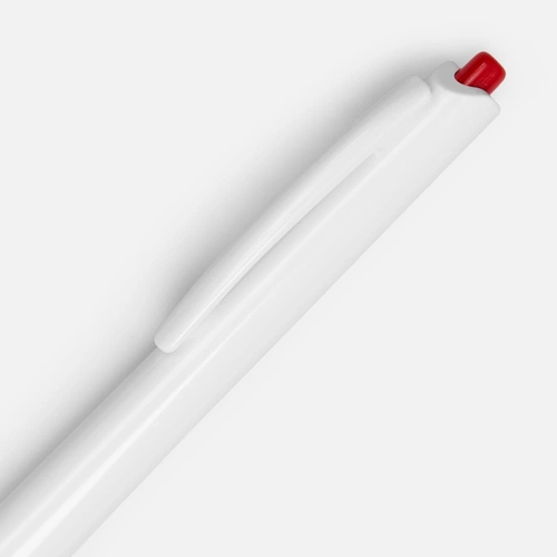 Ручка шариковая Tick, белая с красным Ручка шариковая Tick, белая с красным