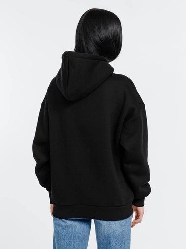 Худи оверсайз унисекс Go Easy, черное Худи оверсайз унисекс Go Easy, черное