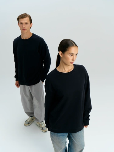 Свитшот оверсайз унисекс Omnifit, черный Свитшот оверсайз унисекс Omnifit, черный