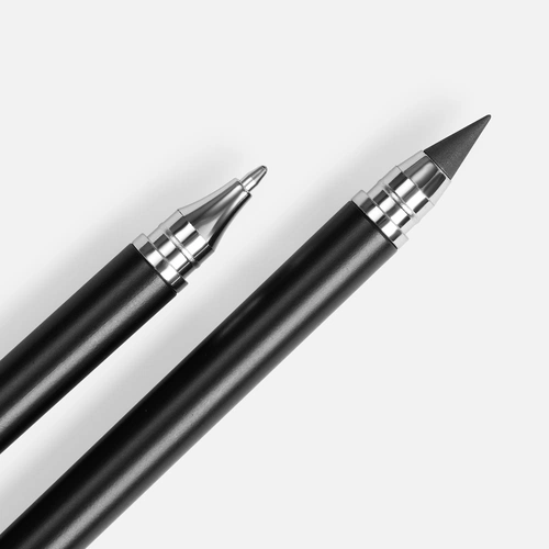 Ручка шариковая и вечный карандаш Diptych, черная Ручка шариковая и вечный карандаш Diptych, черная