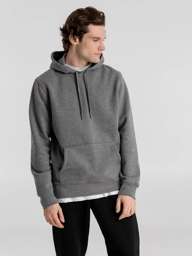 Толстовка с капюшоном унисекс King, темно-серый меланж Толстовка с капюшоном унисекс King, темно-серый меланж