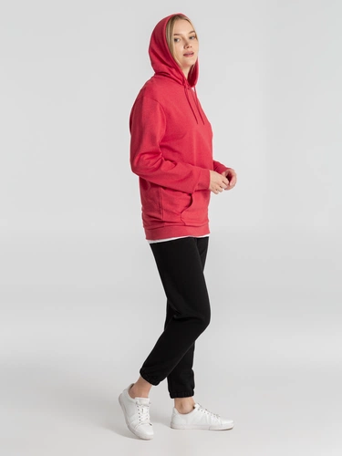 Толстовка с капюшоном унисекс Hoodie, красный меланж Толстовка с капюшоном унисекс Hoodie, красный меланж