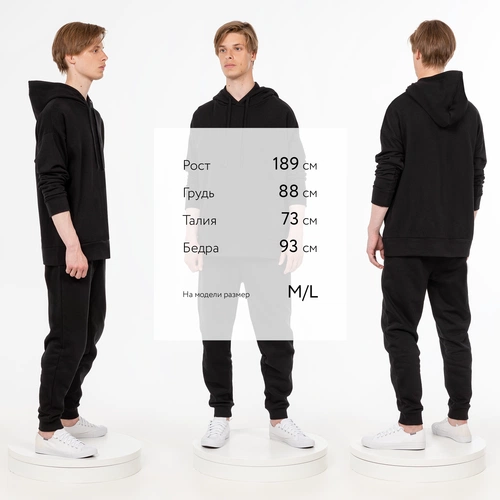 Худи унисекс H2, черное Худи унисекс H2, черное