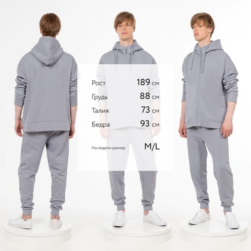 Толстовка унисекс H3, серая Толстовка унисекс H3, серая