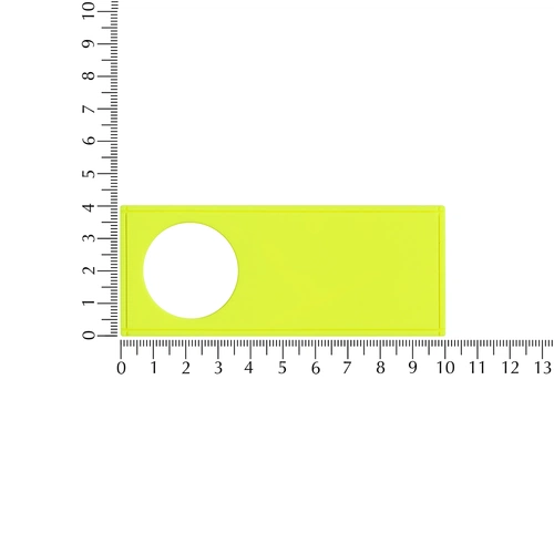 Лейбл из ПВХ с вырубкой «Круг», желтый неон Лейбл из ПВХ с вырубкой «Круг», желтый неон