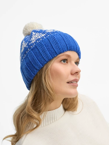 Шапка Holidale, синяя с молочным Шапка Holidale, синяя с молочным