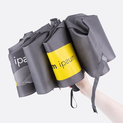 Складной зонт Dome Double с двойным куполом, серый с нанесением Складной зонт Dome Double с двойным куполом, серый с нанесением