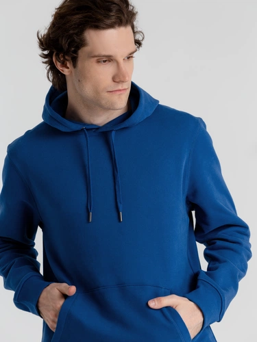 Толстовка с капюшоном унисекс King, ярко-синяя Толстовка с капюшоном унисекс King, ярко-синяя