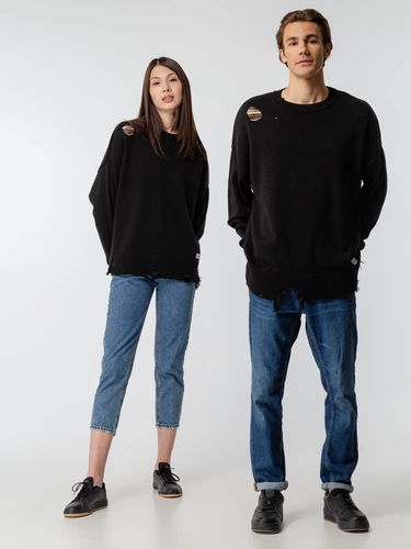 Джемпер оверсайз унисекс Grunge, черный Джемпер оверсайз унисекс Grunge, черный