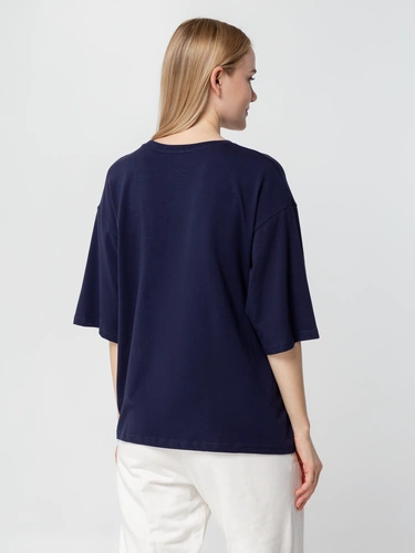 Футболка унисекс оверсайз Street Vibes, темно-синяя Футболка унисекс оверсайз Street Vibes, темно-синяя