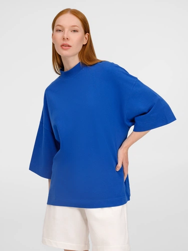 Футболка оверсайз унисекс T9, синяя Футболка оверсайз унисекс T9, синяя