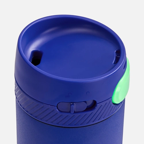 Термостакан X1 с цветной кнопкой, синий с зеленым Термостакан X1 с цветной кнопкой, синий с зеленым