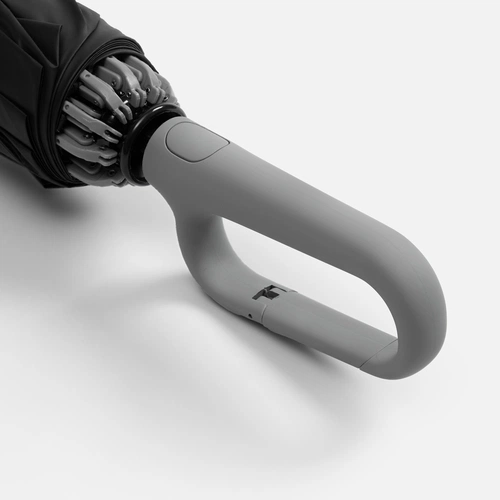 Зонт обратного сложения с ручкой-карабином Foldberry, серый Зонт обратного сложения с ручкой-карабином Foldberry, серый