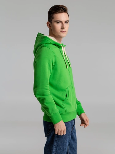 Толстовка унисекс на молнии Sherpa 280, ярко-зеленая Толстовка унисекс на молнии Sherpa 280, ярко-зеленая