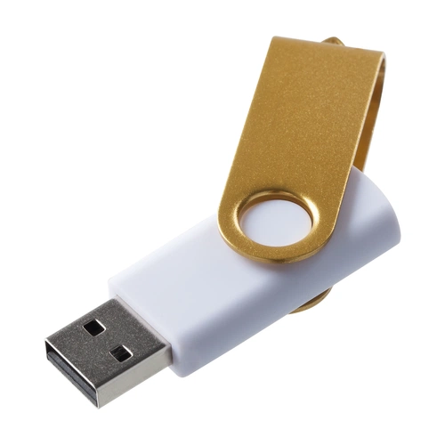 Флешка Twist Color, белая с желтым, 16 Гб Флешка Twist Color, белая с желтым, 16 Гб