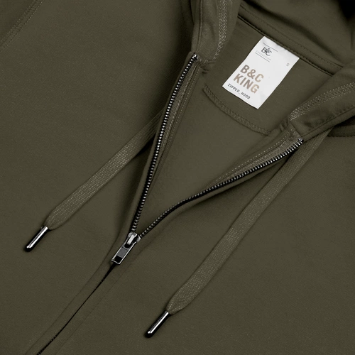 Толстовка на молнии с капюшоном унисекс King, хаки Толстовка на молнии с капюшоном унисекс King, хаки