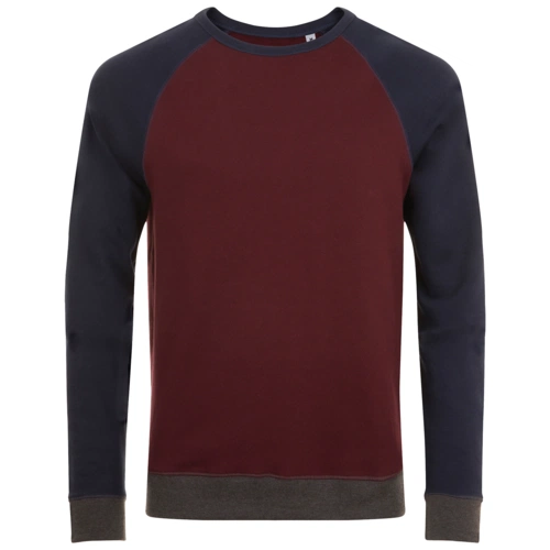 Толстовка унисекс Sandro, бордовая с темно-синим Толстовка унисекс Sandro, бордовая с темно-синим