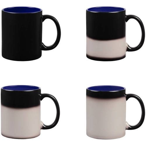 Кружка-хамелеон On Display, матовая, черная с синим Кружка-хамелеон On Display, матовая, черная с синим