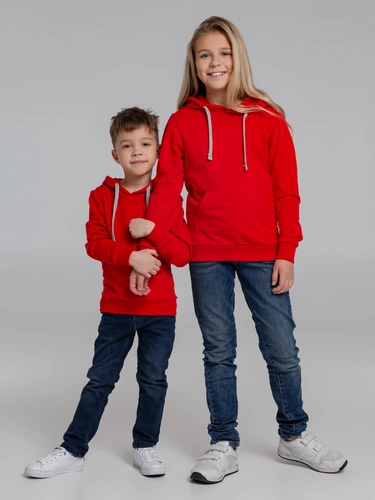 Толстовка с капюшоном детская Kirenga Kids, красная Толстовка с капюшоном детская Kirenga Kids, красная