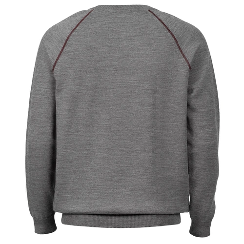 Джемпер Stitch с контрастной отделкой, серый с бордовым Джемпер Stitch с контрастной отделкой, серый с бордовым