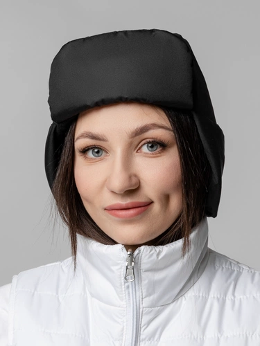 Шапка-ушанка Shelter, черная Шапка-ушанка Shelter, черная