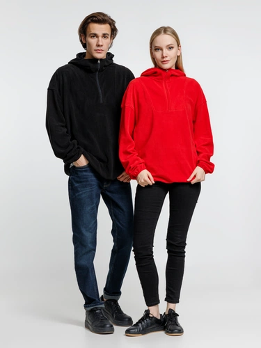 Анорак флисовый унисекс Fliska, красный Анорак флисовый унисекс Fliska, красный