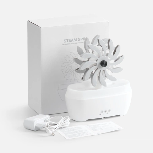 Увлажнитель-ароматизатор Steam Spin, белый с серым Увлажнитель-ароматизатор Steam Spin, белый с серым