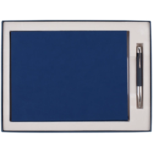 Коробка Roomy с ложементом под ежедневник А4 и ручку, синяя Коробка Roomy с ложементом под ежедневник А4 и ручку, синяя