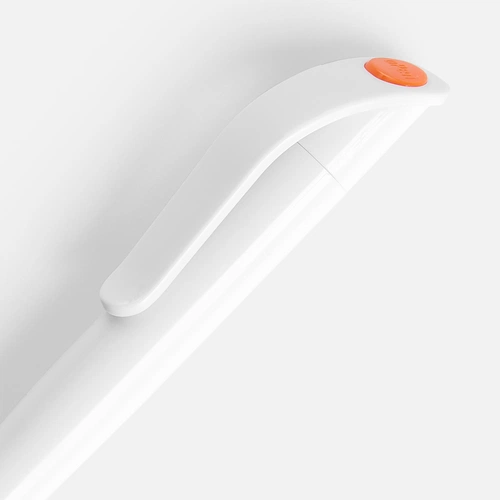 Ручка шариковая Grip, белая с оранжевым Ручка шариковая Grip, белая с оранжевым