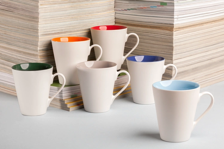 Кружка New Bell матовая, белая с серым Кружка New Bell матовая, белая с серым