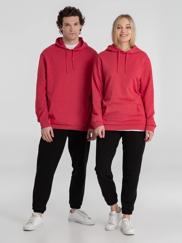 Толстовка с капюшоном унисекс Hoodie, красный меланж Толстовка с капюшоном унисекс Hoodie, красный меланж
