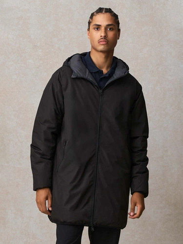 Куртка-парка унисекс Reverse, черная Куртка-парка унисекс Reverse, черная