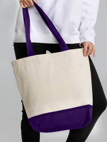 Холщовая сумка Shopaholic, фиолетовая Холщовая сумка Shopaholic, фиолетовая