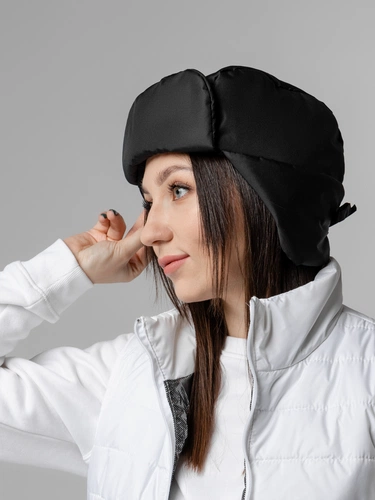 Шапка-ушанка Shelter, черная Шапка-ушанка Shelter, черная