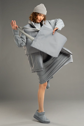 Шопер B5, серый с серыми ручками Шопер B5, серый с серыми ручками