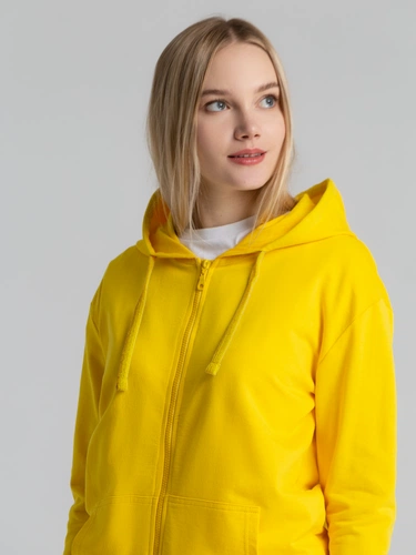 Толстовка на молнии с капюшоном Siverga 2.0, желтая Толстовка на молнии с капюшоном Siverga 2.0, желтая