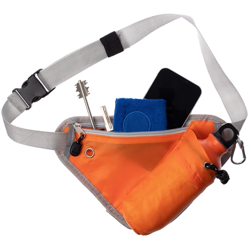Сумка поясная с отделением для бутылки Waterun, оранжевая Сумка поясная с отделением для бутылки Waterun, оранжевая