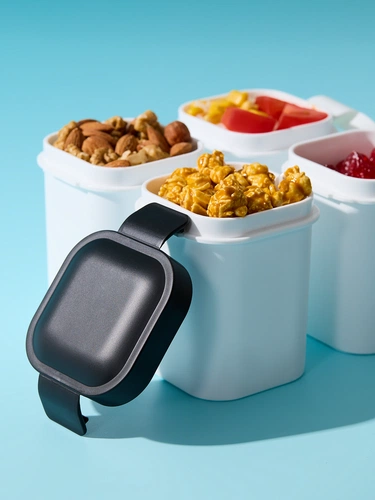 Ланчбокс для снеков Lunch Crunch, белый с черным Ланчбокс для снеков Lunch Crunch, белый с черным