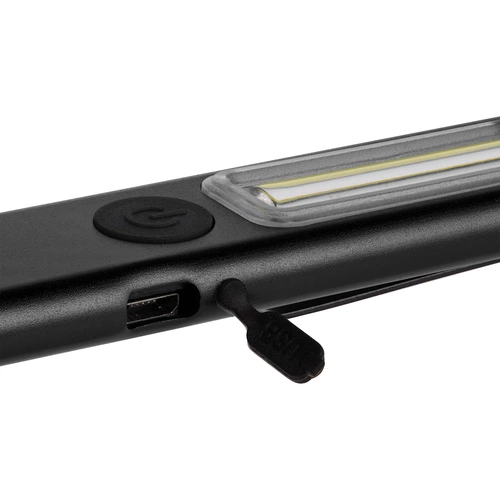 Фонарик-факел аккумуляторный Wallis с магнитом, черный Фонарик-факел аккумуляторный Wallis с магнитом, черный