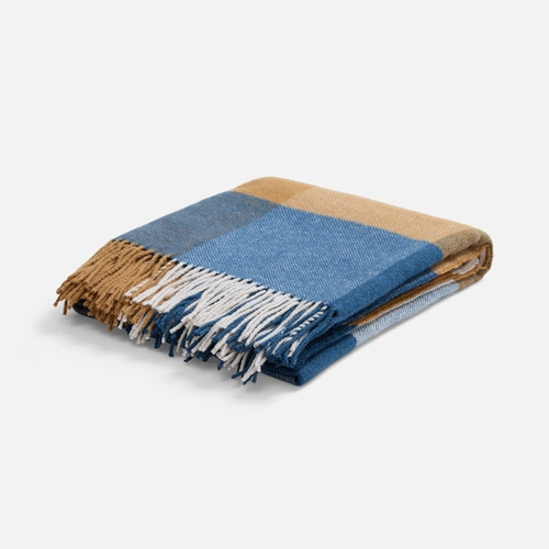 Плед Fleco, синий с коричневым Плед Fleco, синий с коричневым