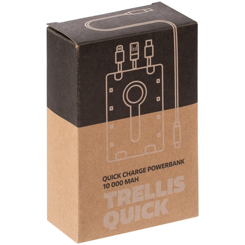Аккумулятор c быстрой зарядкой Trellis Quick 10000 мАч, белый Аккумулятор c быстрой зарядкой Trellis Quick 10000 мАч, белый