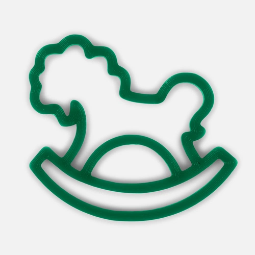 Подвеска «Лошадка-качалка», 3D-печать, зеленая Подвеска «Лошадка-качалка», 3D-печать, зеленая