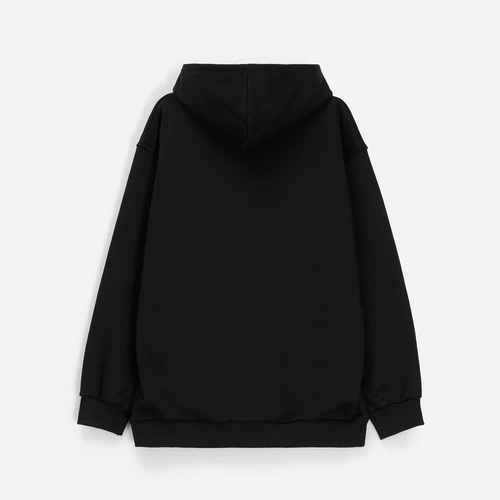 Худи унисекс оверсайз Songo, черное Худи унисекс оверсайз Songo, черное