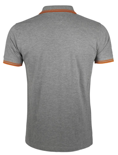 Рубашка поло мужская Pasadena Men 200 с контрастной отделкой, серый меланж с оранжевым Рубашка поло мужская Pasadena Men 200 с контрастной отделкой, серый меланж с оранжевым
