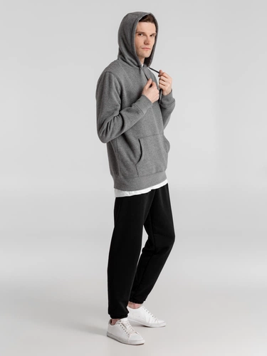 Толстовка с капюшоном унисекс King, темно-серый меланж Толстовка с капюшоном унисекс King, темно-серый меланж